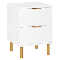 NACHTTISCH mit 2 Schubladen Weiß Walpole - Weiß, Holzwerkstoff (40/41/56cm) - Beliani