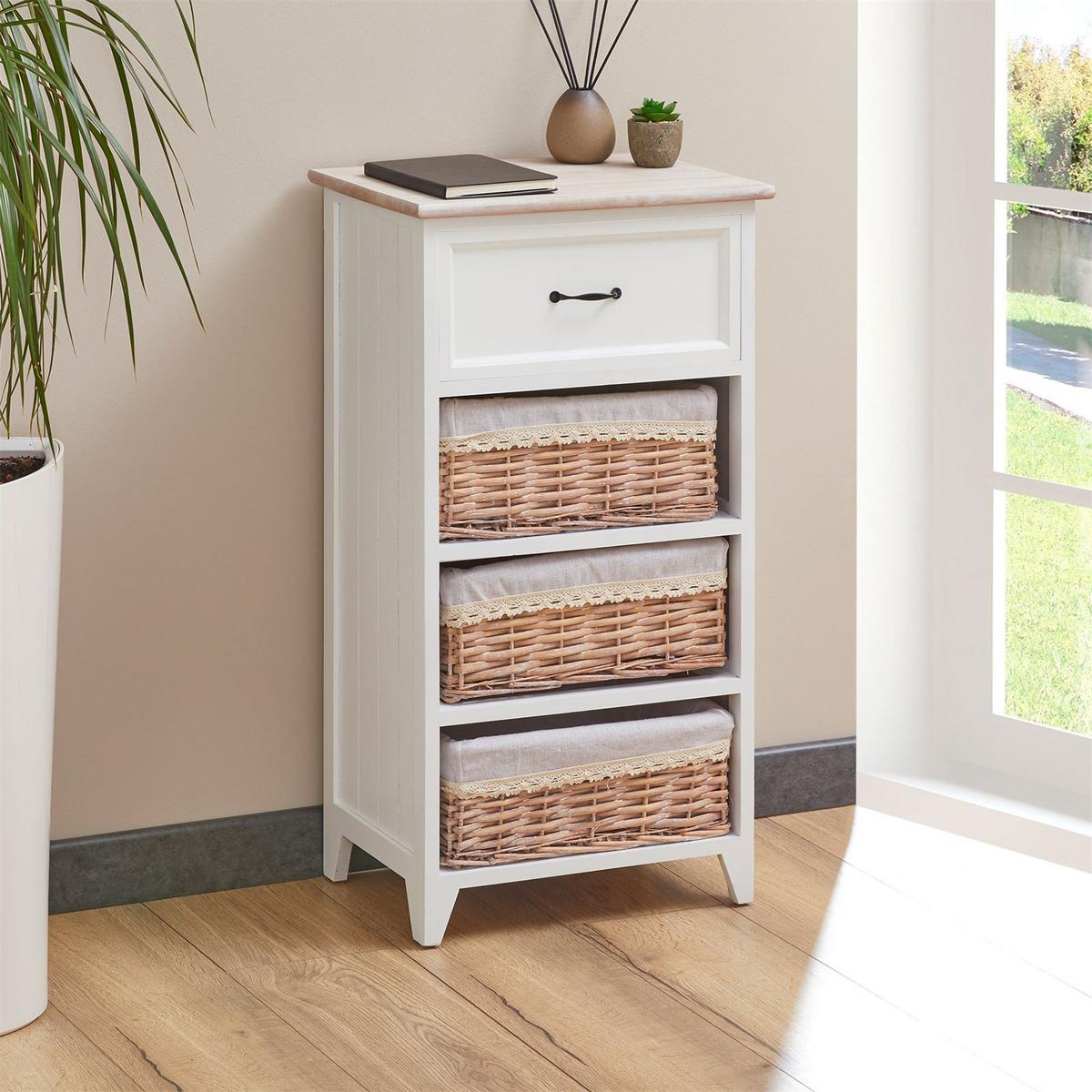 KOMMODE PROVENCE weiß - Weiß, Holz (42/80/31cm) - CARO-Möbel