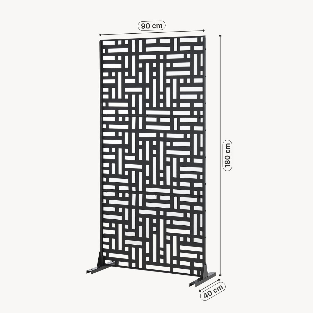 TRENNWAND Bernalda - Schwarz, Metall (90/180cm) - casa.pro