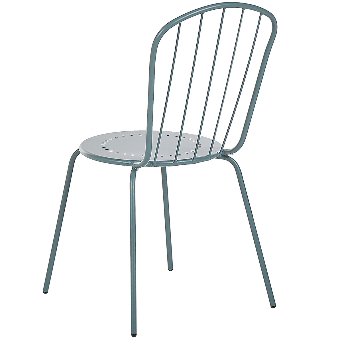 GARTENSTUHL 4er-Set Stahl hellblau Calvi - Blau, Metall (40/89/47cm) - Beliani