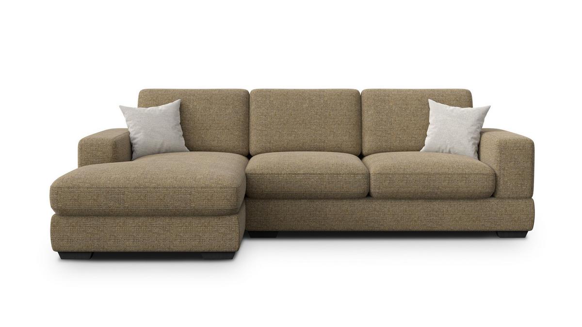 ECKSOFA OTTO 4-Sitzer, taupe - Taupe/Schwarz, Holz/Textil (279/159cm) - Wozimo