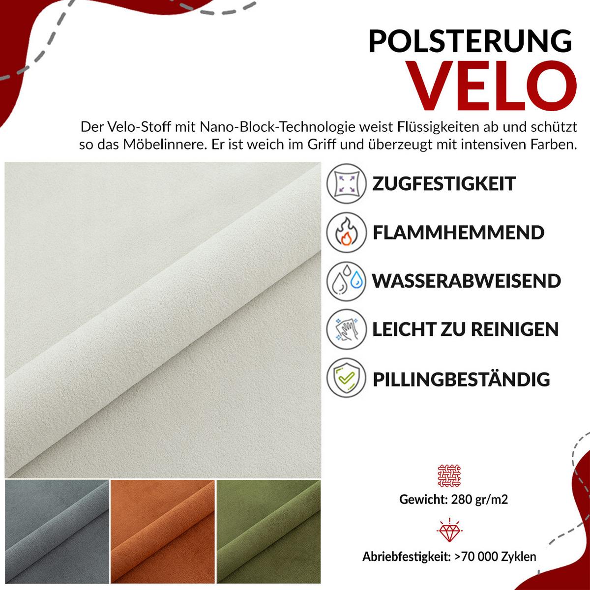 BOXBETT DRINEA 140/200 - Grau Velours - H3 - Grau, Textil (140/200cm) - MKS