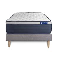 BETT Actilatex max Latex und Memory-Schaum 80 x 200 cm h3 - Kit Bettgestell Grau - Beige/Grau, Karton/Holz (80/200cm) - ACTISOM