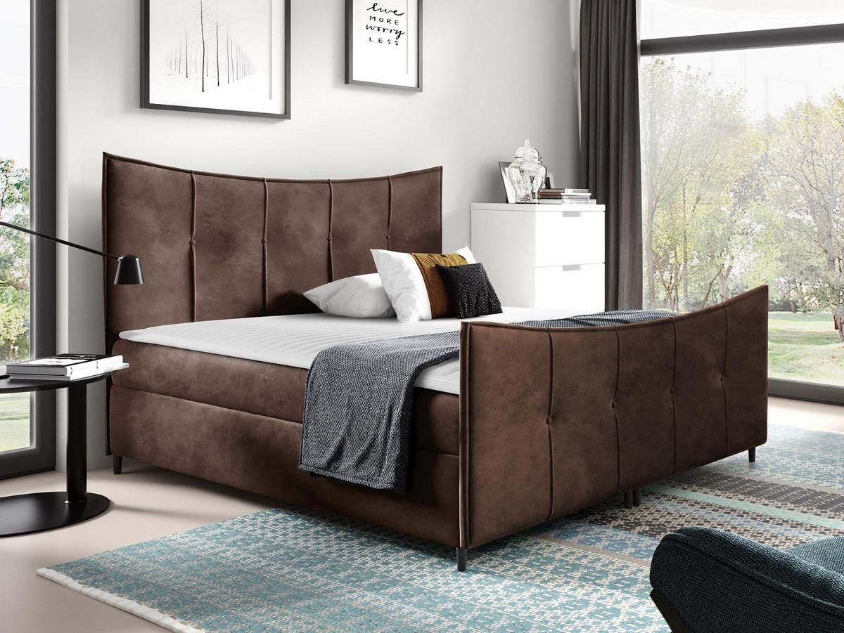 BOXBETT Bergamo Lux - H3 - Braun, Holz (160/200cm) - MIRJAN24