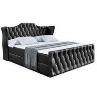 BOXBETT VILA-Z - 140x200 cm - H3 - Schwarz Hochglanz - Schwarz Hochglanz, Holzwerkstoff (140/200cm) - ALTDECOR