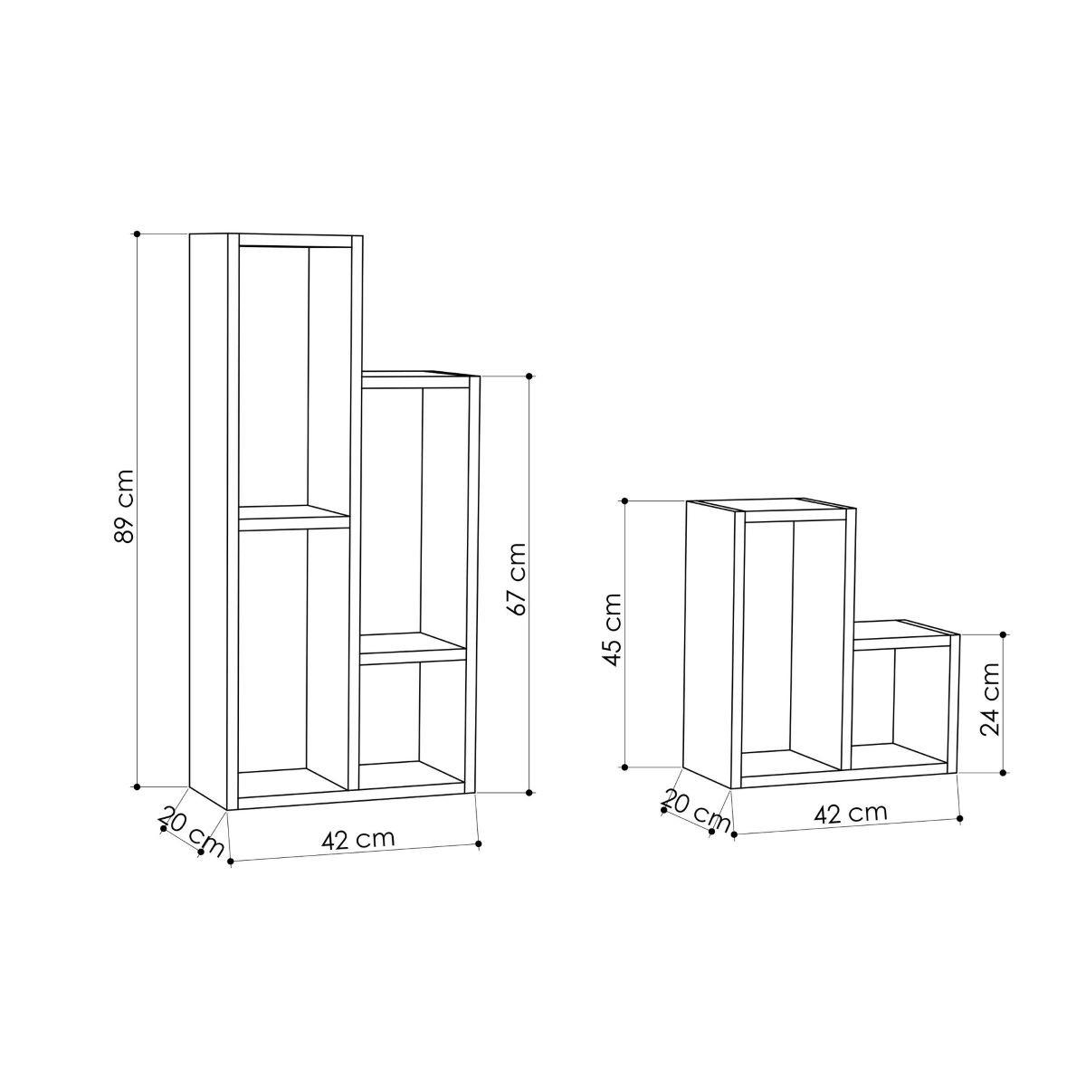 REGAL 10 Fächer H89 cm - Sule - Weiß, Holzwerkstoff (20/89/18cm) - Calicosy