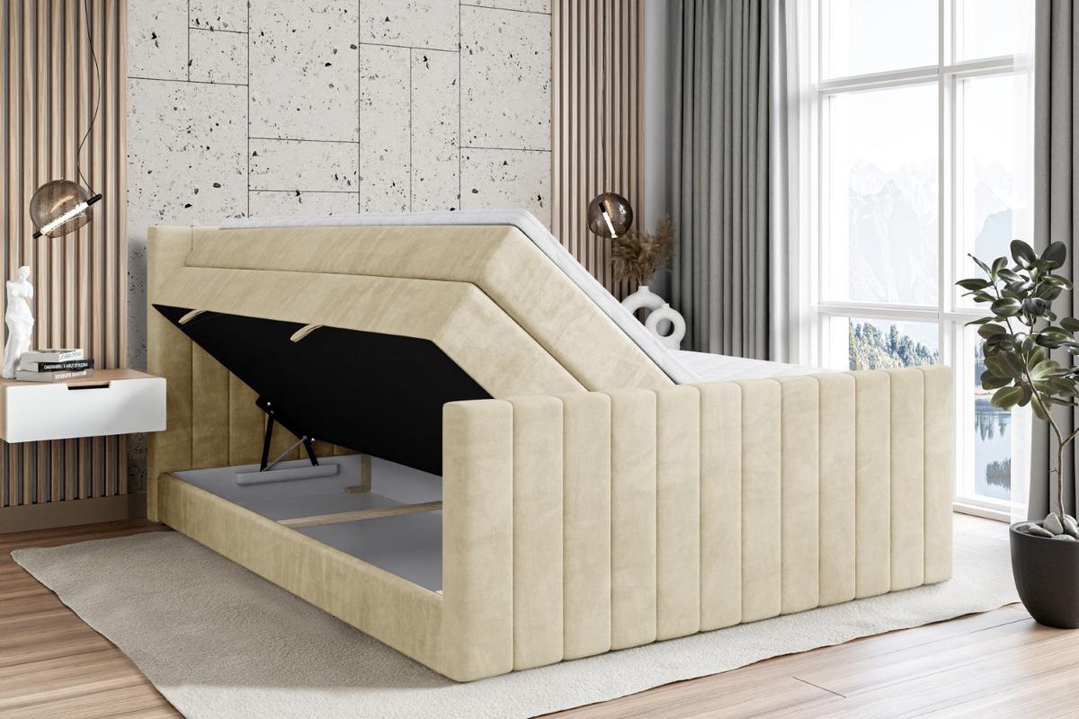 BOXSPRINGBETT EDITA-Z KING - 140x200 - H3/H4 - Beige - Beige, Holzwerkstoff (140/200cm) - ALTDECOR