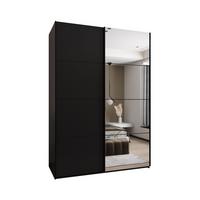 SCHWEBETÜRENSCHRANK 245,5/170/64 2-türig - Schwarz, Holz/Metall (170/245/64cm) - Abiks Möbel