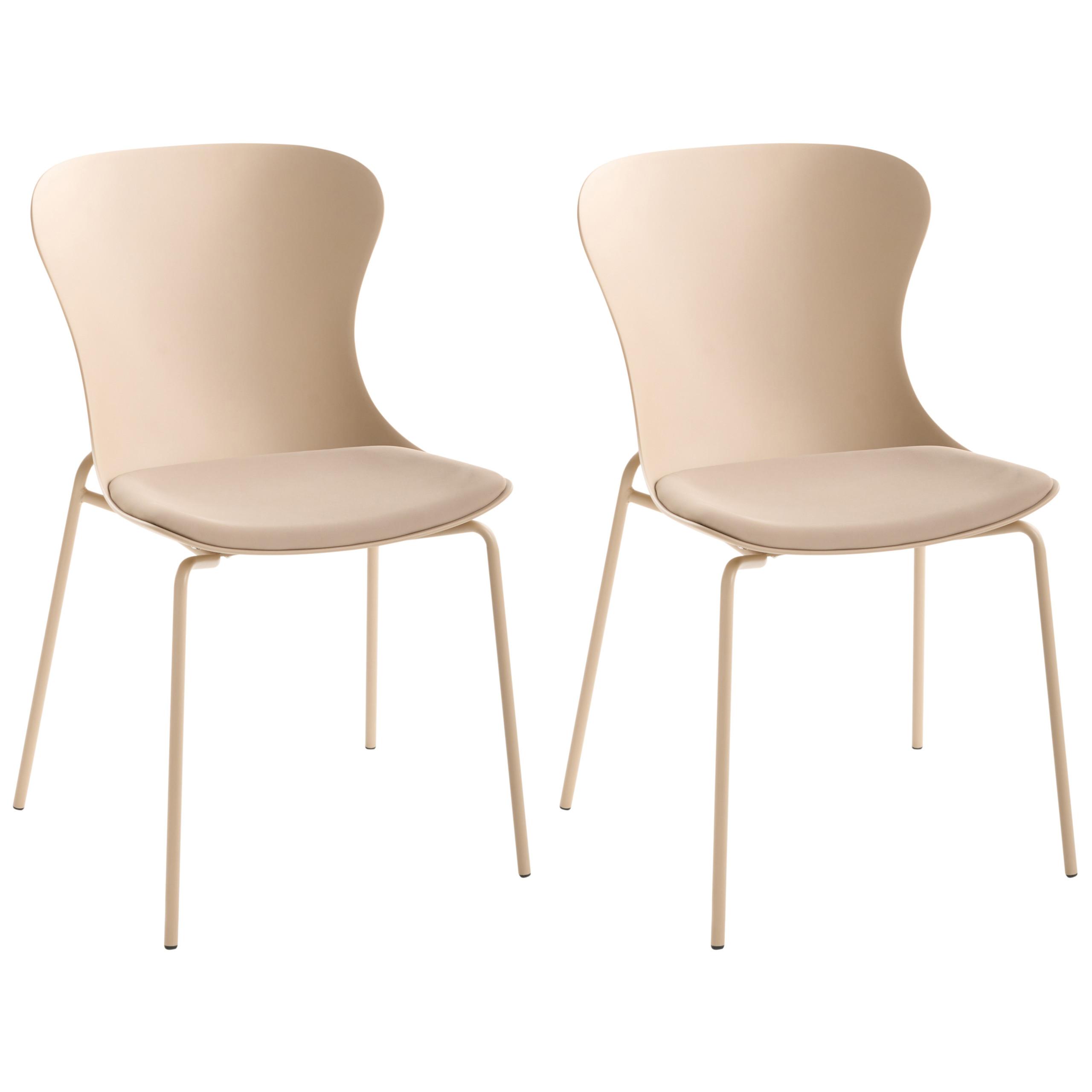 ESSZIMMERSTUHL 2er-Set Beige Pitsburg - Beige, Kunststoff (49/84/52cm) - Beliani