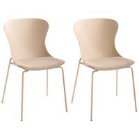 ESSZIMMERSTUHL 2er-Set Beige Pitsburg - Beige, Kunststoff (49/84/52cm) - Beliani