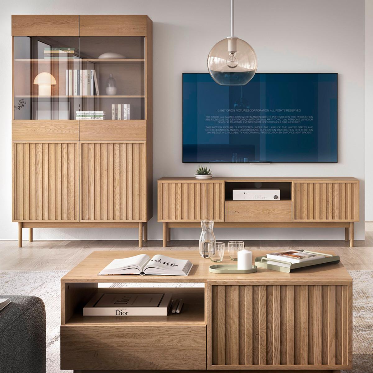 GESCHIRRSCHRANK Idor Holz - Braun, Holzwerkstoff (106/183.1/36.8cm) - Petits-meubles