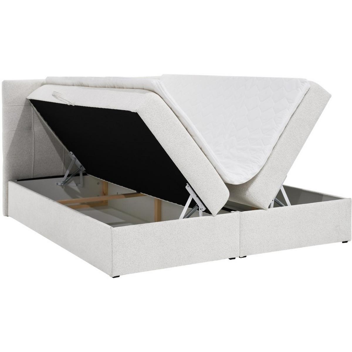 POLSTERBETT Topiq I 144/203/103 dunkelbeige, Bouclé-Stoff - Beige, Holzwerkstoff (140/200cm) - Beautysofa