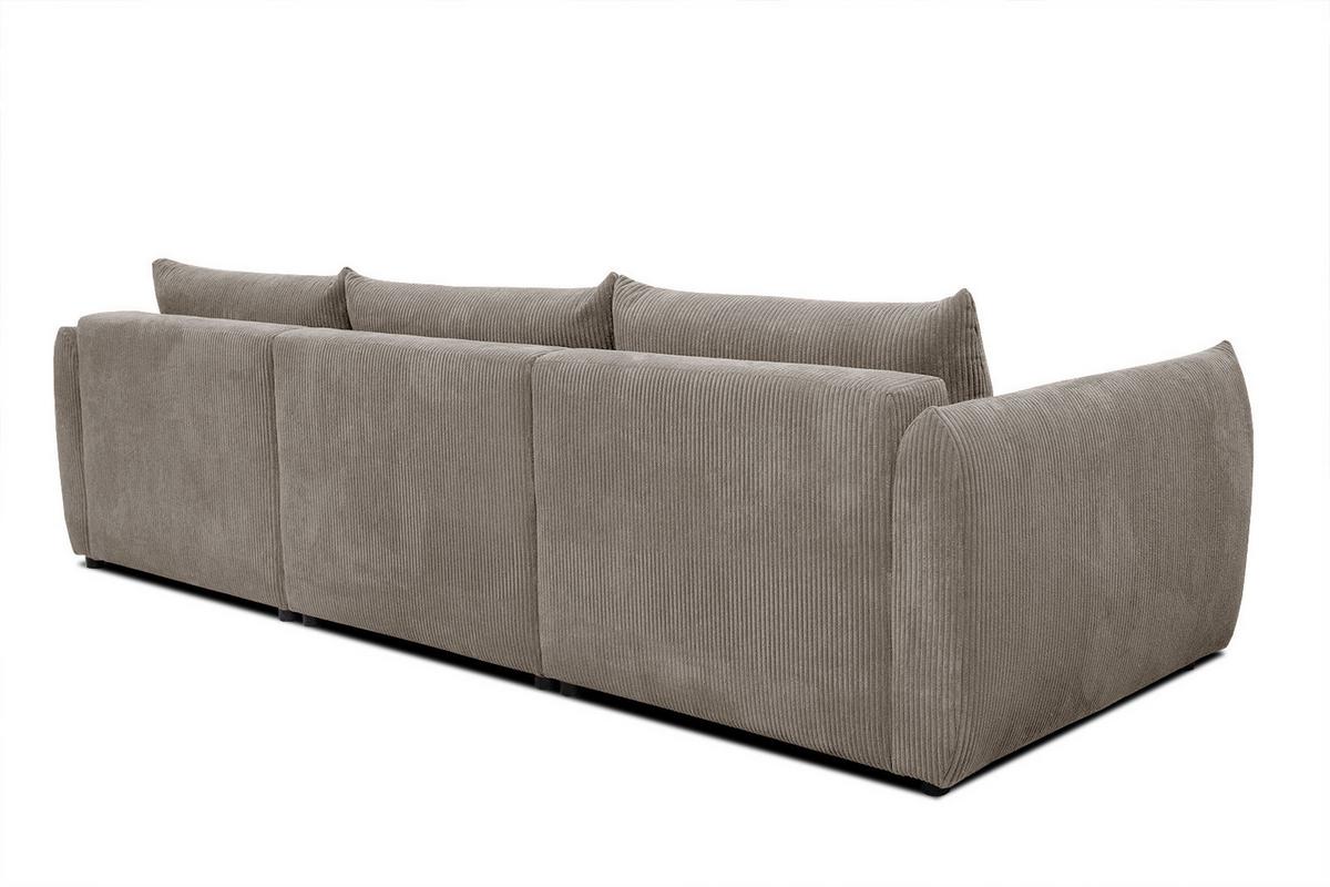 ECKSOFA TAUER 5-Sitzer, taupe - Taupe/Schwarz, Holzwerkstoff/Kunststoff (294/173cm) - Wozimo