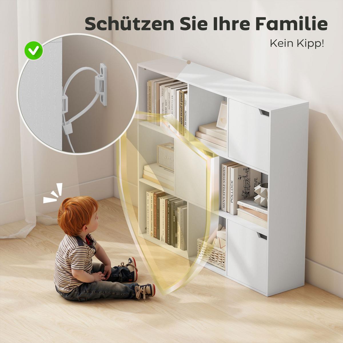 BÜCHERREGAL Spanplatte Weiß - Weiß, Holzwerkstoff (106/95/24cm) - HOMCOM
