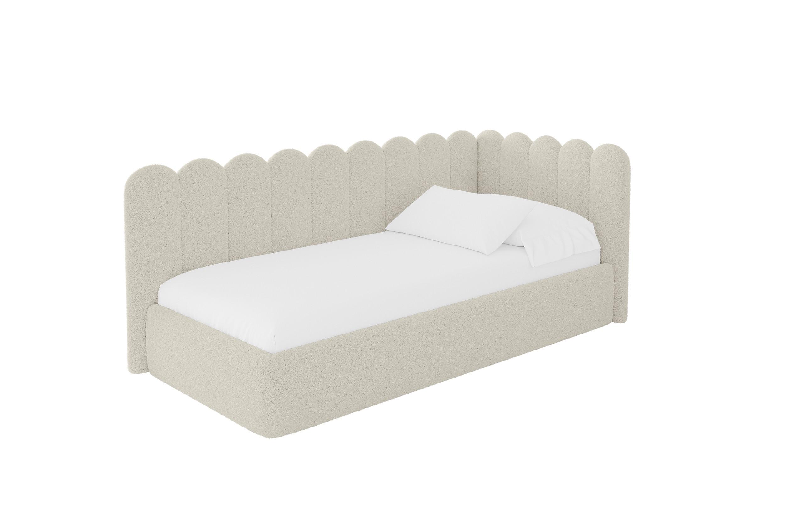 EINZELLBETT Jugendbett mit Bettkasten und Matratze H3/H4, Links - ARTY 100x200 Beige - Champagner, Holzwerkstoff/Textil (100/200cm) - ALTDECOR