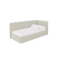 EINZELLBETT Jugendbett mit Bettkasten und Matratze H3/H4, Links - ARTY 100x200 Beige - Champagner, Holzwerkstoff/Textil (100/200cm) - ALTDECOR