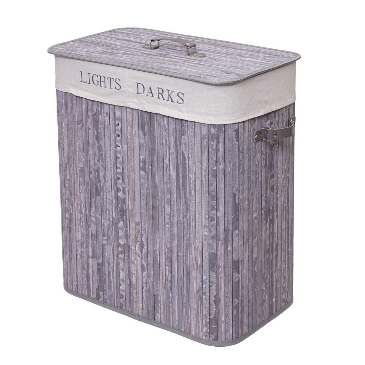 WÄSCHEKORB Grau, Blau, Cremeweiß - Blau/Creme, Holz (55/63/34cm) - MCW