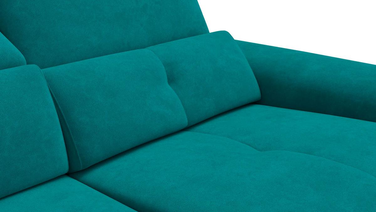 SOFA RELAX AVENA 3-Sitzer, dunkelgrüner Veloursstoff - Dunkelgrün/Schwarz, Holz/Textil (204/80/108cm) - Courtois Laville