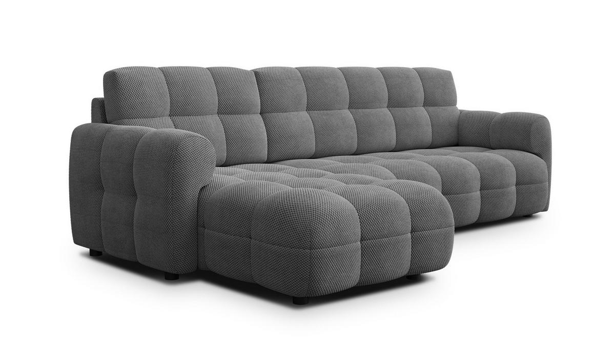 ECKSOFA MELLOW 4-Sitzer, grau - Schwarz/Grau, Holz/Textil (262/156cm) - Wozimo