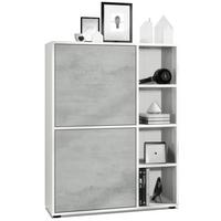 HIGHBOARD Cuba Türen in Beton Oxid Optik - Hellgrau, Holzwerkstoff (79/105.5/35.5cm) - Vladon