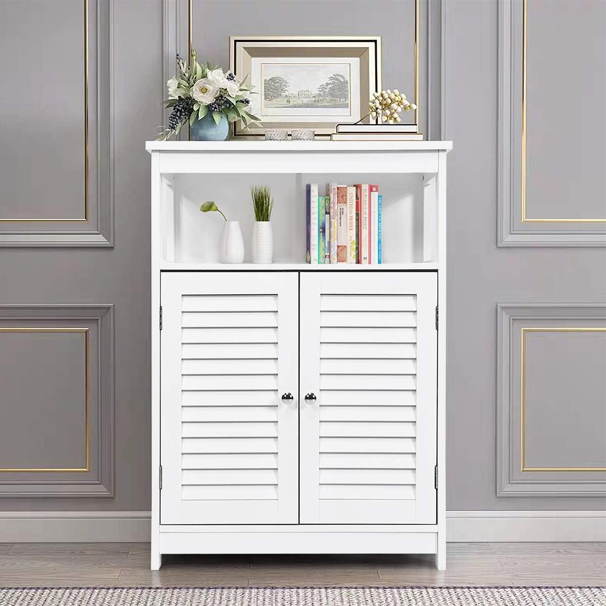BADSCHRANK Weiß - Weiß, Holz (60/80/30cm) - COSTWAY
