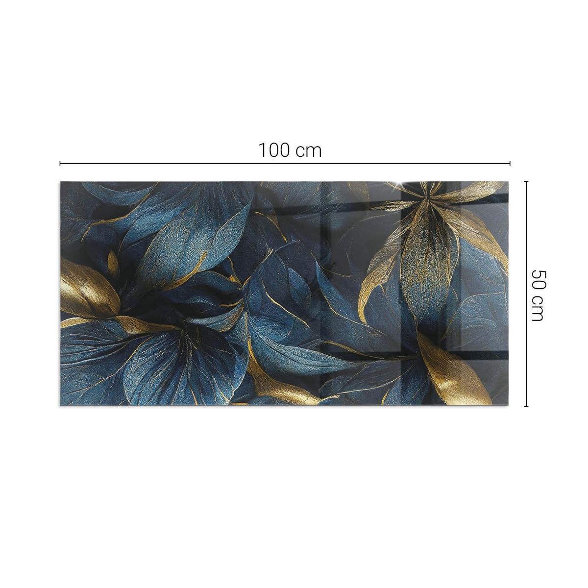 GLASPLATTE für Kamin 100x50 cm - Dunkelblau, Glas (100/50/0.4cm) - TULUP