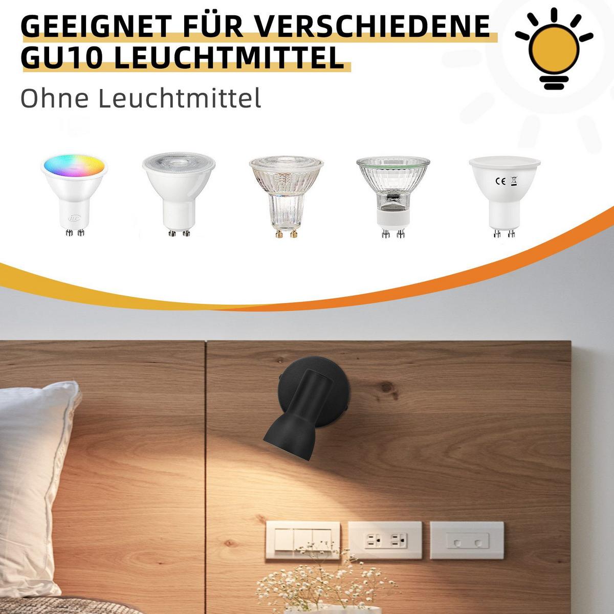 DECKENSTRAHLER Warmeschimmer 1-flammig 13.5/8/9cm - Schwarz, Metall (13.5/8/9cm) - Nettlife