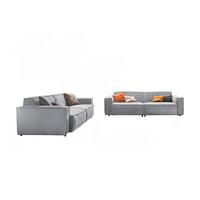 SITZGRUPPE SAMU Hellgrau Webstoff (2er-Set) - Hellgrau/Schwarz, Kunststoff/Textil (256/72/106cm) - KAWOLA