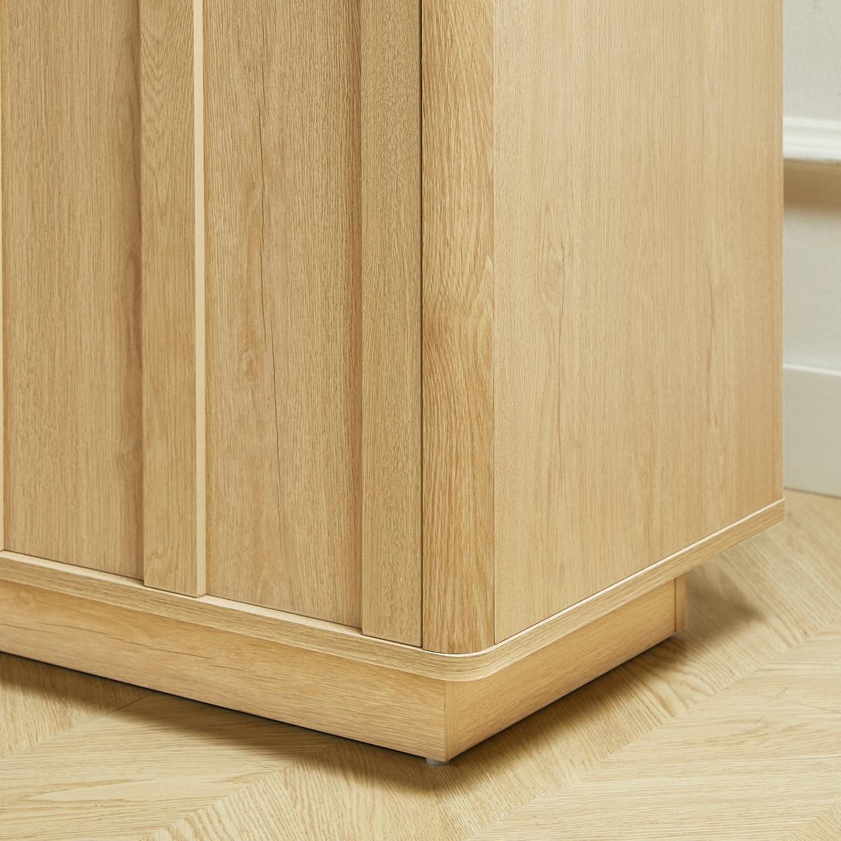 SIDEBOARD in Eichenoptik mit Bogenmotiv und Griffen, Beige - Naturfarben, Holzwerkstoff (40/80/160cm) - Urban Meuble