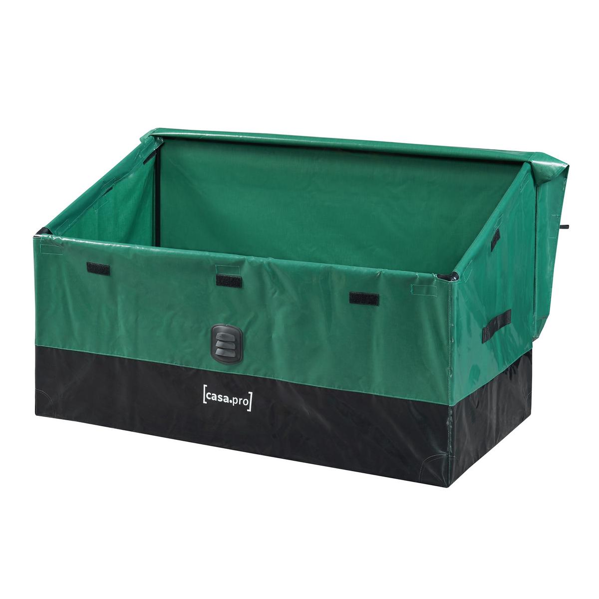 AUFBEWAHRUNGSBOX Alanno - Schwarz/Grün, Textil/Metall (122/76/64cm) - casa.pro