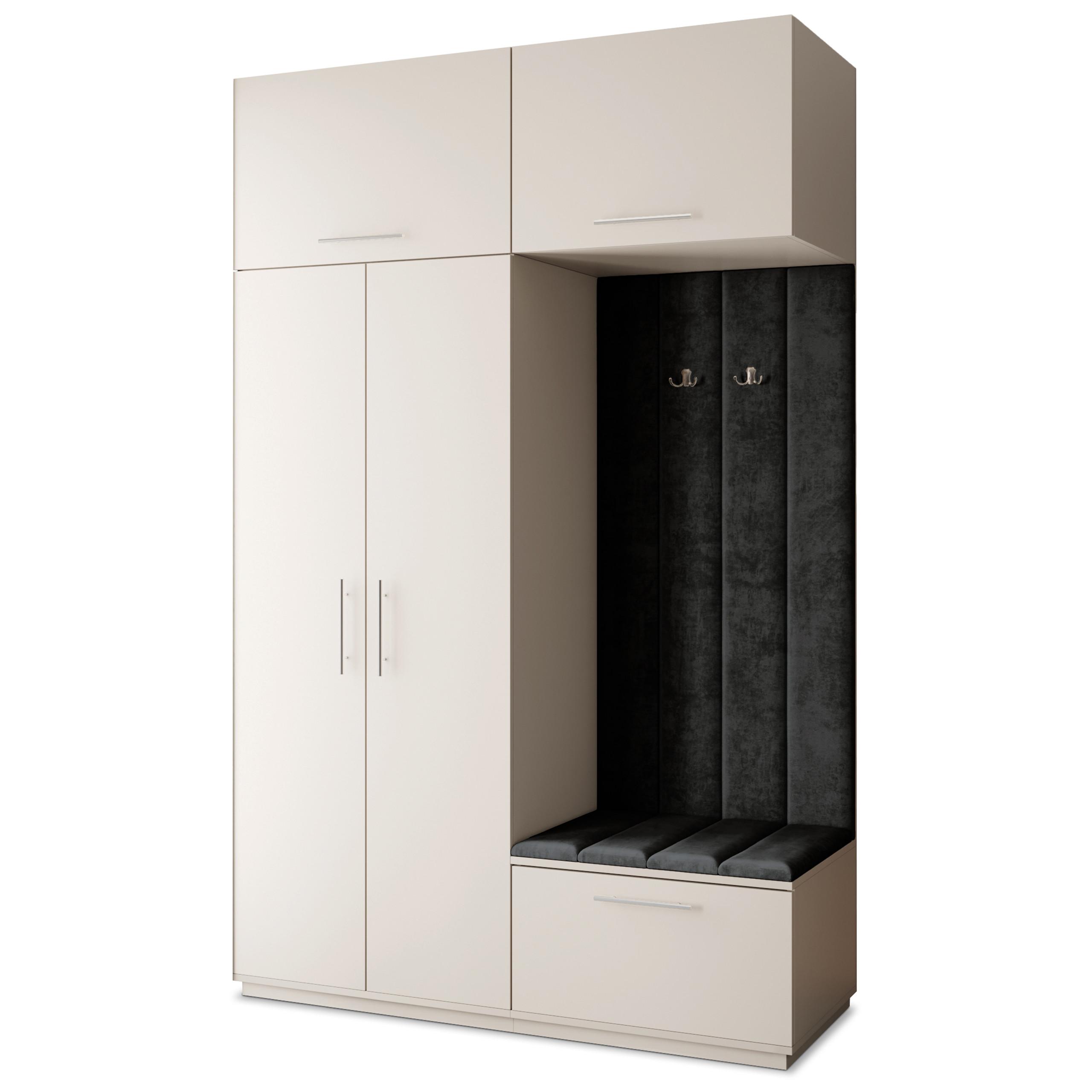 GARDEROBENSCHRANK REMA 150/240/60 cm Modern Kaschmir - Kaschmir/Schwarz, Holzwerkstoff (150/240/60cm) - MASSENO