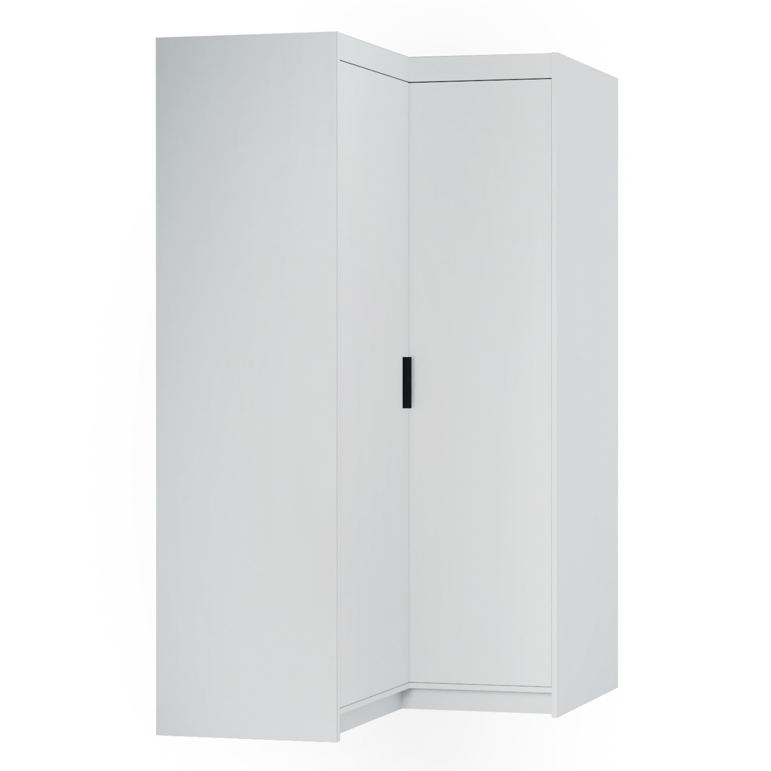 ECKSCHRANK Storicos Weiß 97,8/190,5/97,8 cm – Modern, ideal für Ecken - Weiß, Holzwerkstoff/Kunststoff (97.8/190.5/97.8cm) - AX Living