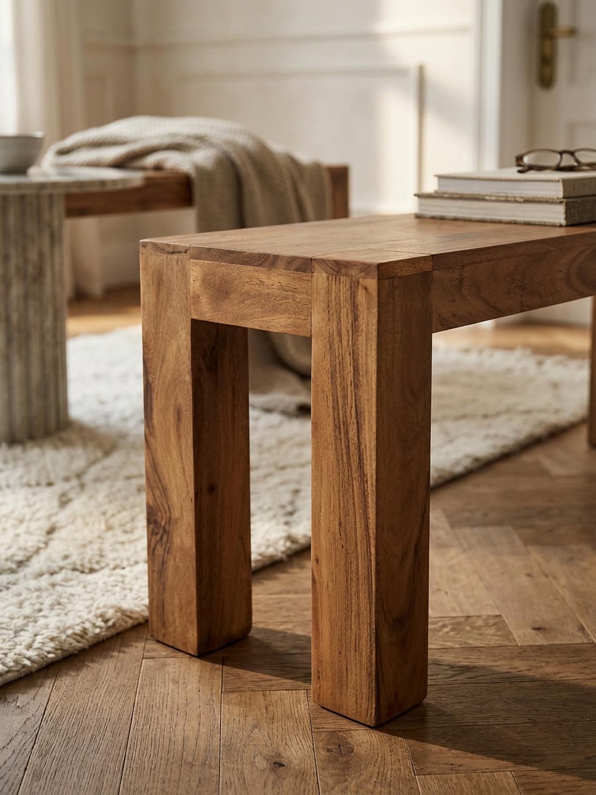 SITZBANK Massivholz Landhausstil handgefertigt, Beige 120x35x45 cm - Beige, Holz (120/45/35cm) - KADIMA DESIGN