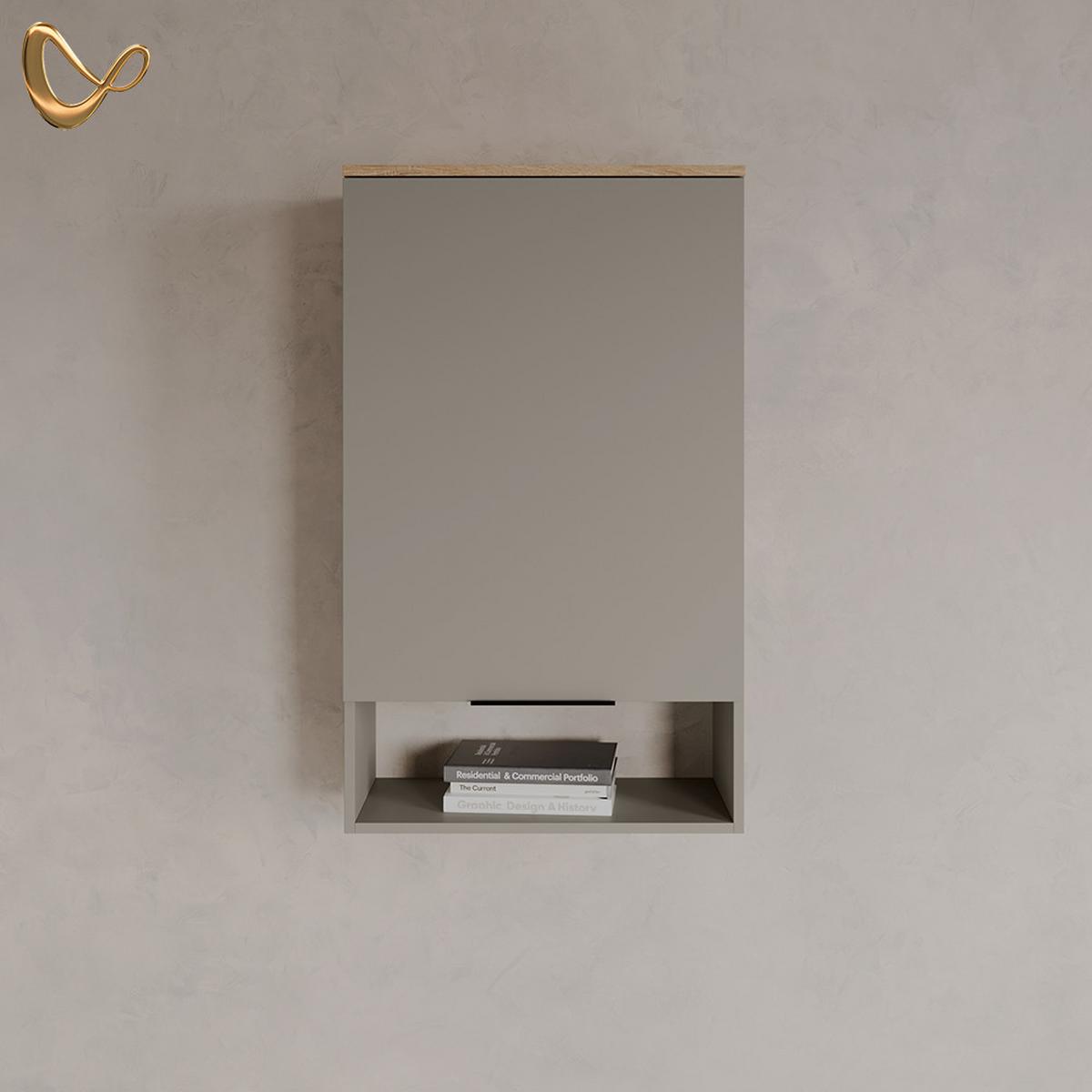 HÄNGESCHRANK Piave Greige 60 x 100 cm mit Tür - Greige, Holzwerkstoff (60/100/30cm) - Livinity®