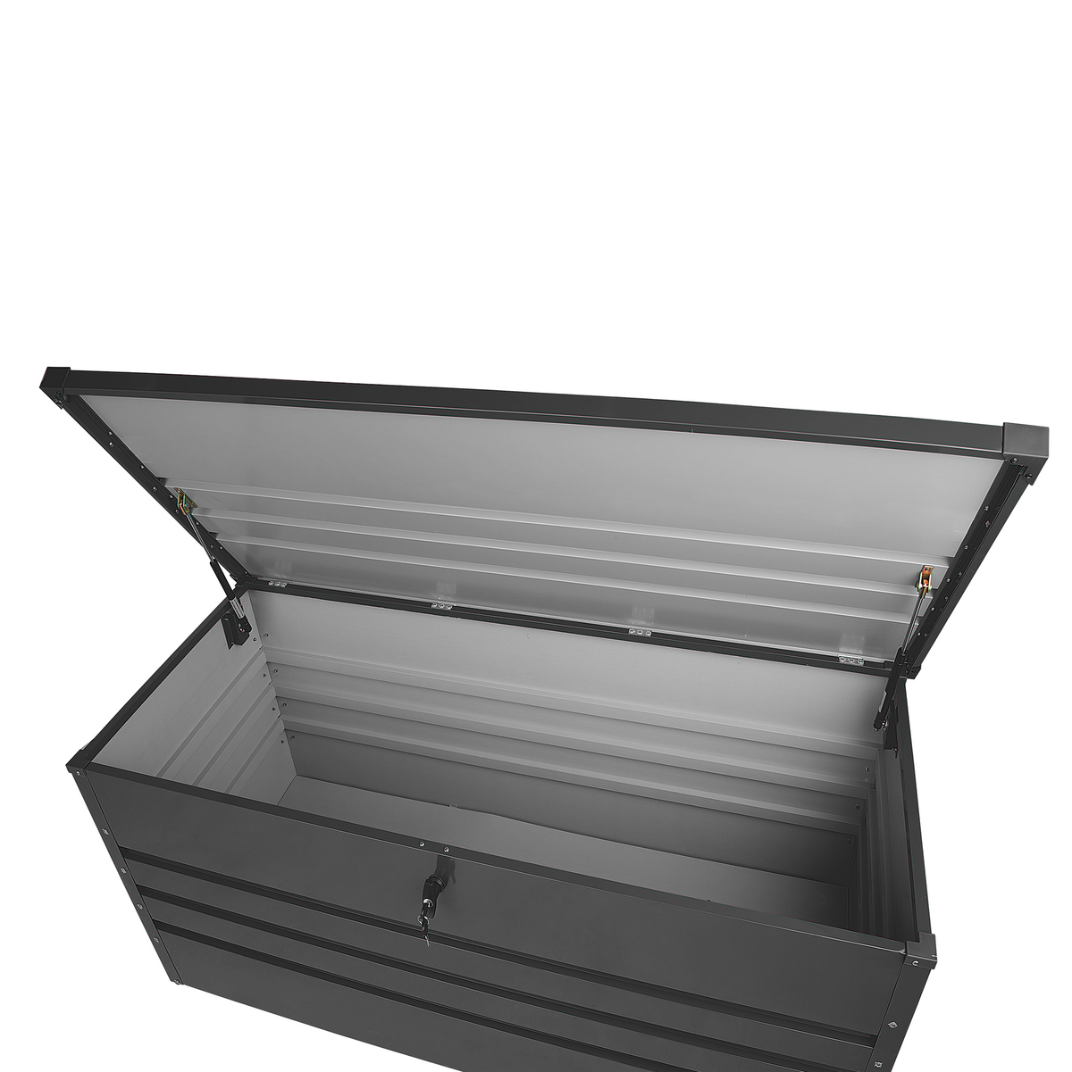 AUFLAGENBOX Stahl graphitgrau 132/62 cm Cebrosa - Graphitfarben, Metall (132/64/62cm) - Beliani