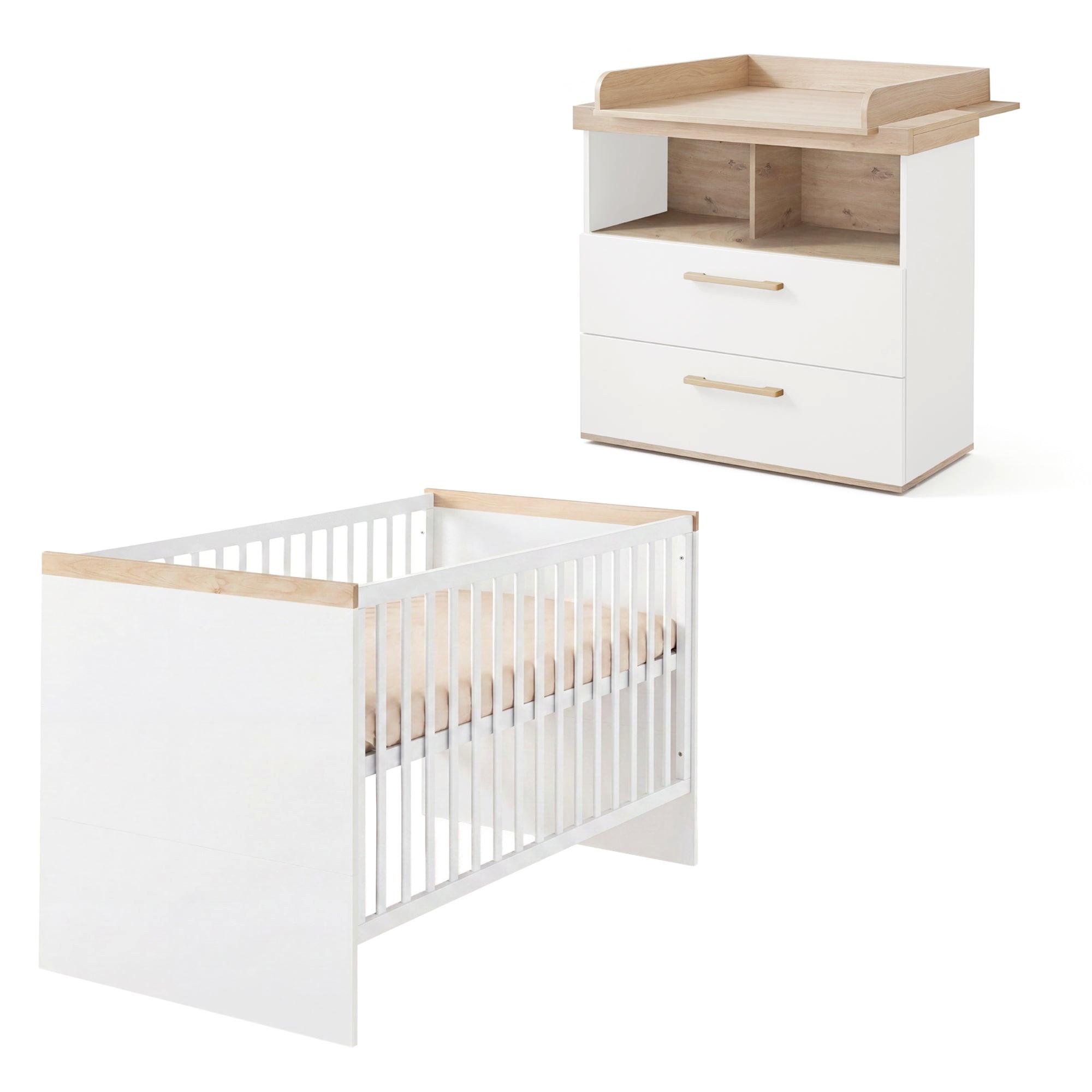 BABYZIMMER-SET Jimmy 2-teilig - Weiß, Holz/Holzwerkstoff (143/103/77cm) - Roba