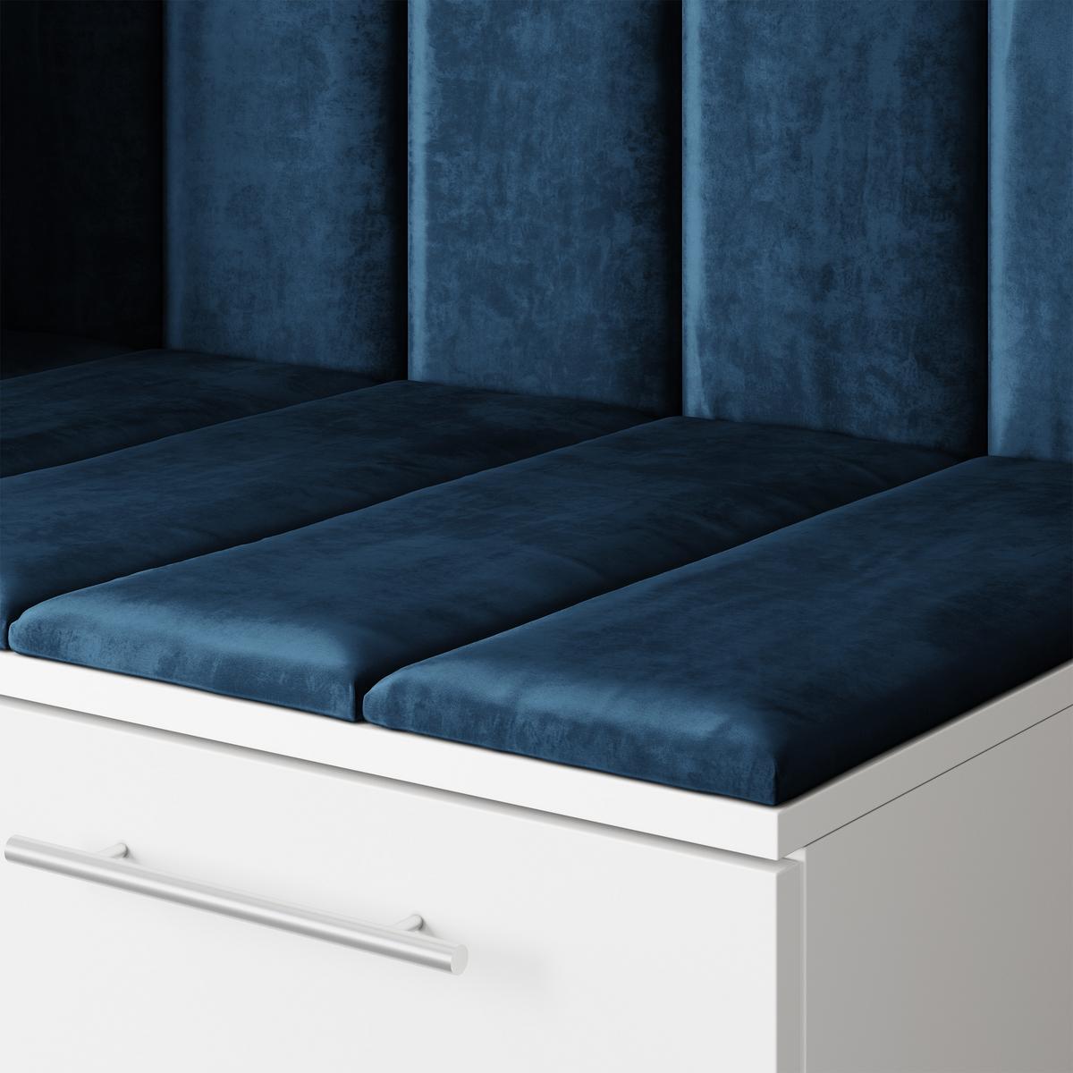 GARDEROBENSCHRANK REMA 180/240/60 cm Modern Garderobe-Set Weiß - Blau/Weiß, Holzwerkstoff (180/240/60cm) - MASSENO