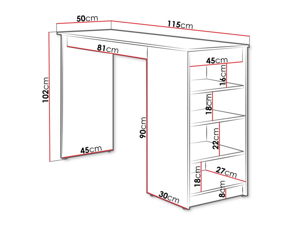 BARTISCH Zotino - Schwarz, Holzwerkstoff (50/115/102cm) - MIRJAN24
