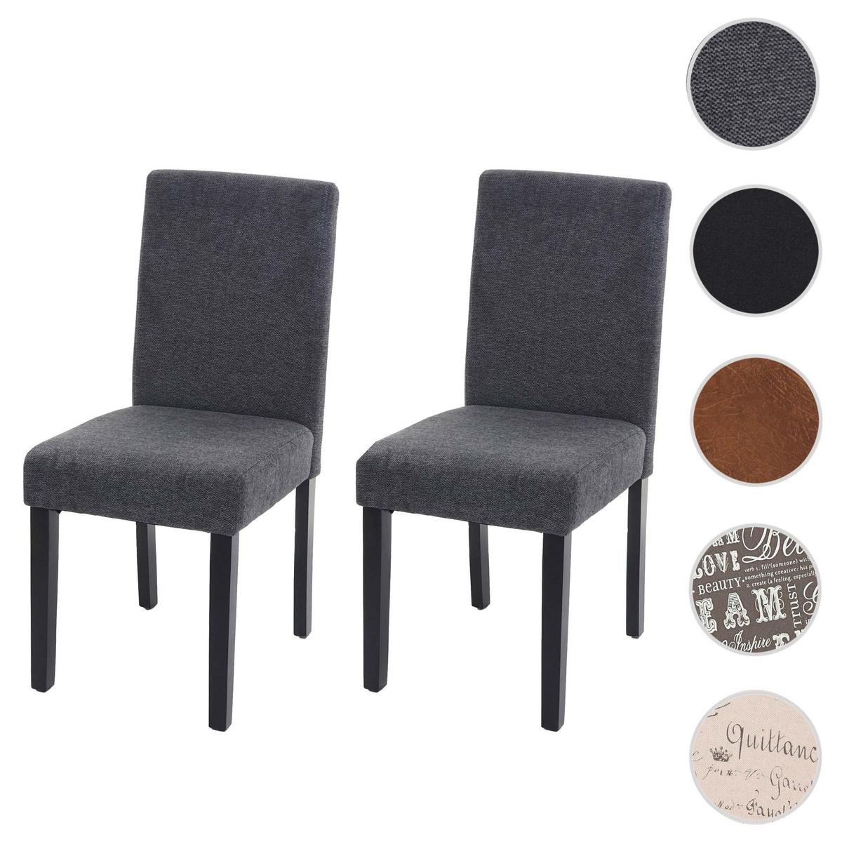 ESSZIMMERSTUHL Anthrazit, Dunkelbraun 2er-Set - Anthrazit/Dunkelbraun, Textil (43/90/56cm) - MCW