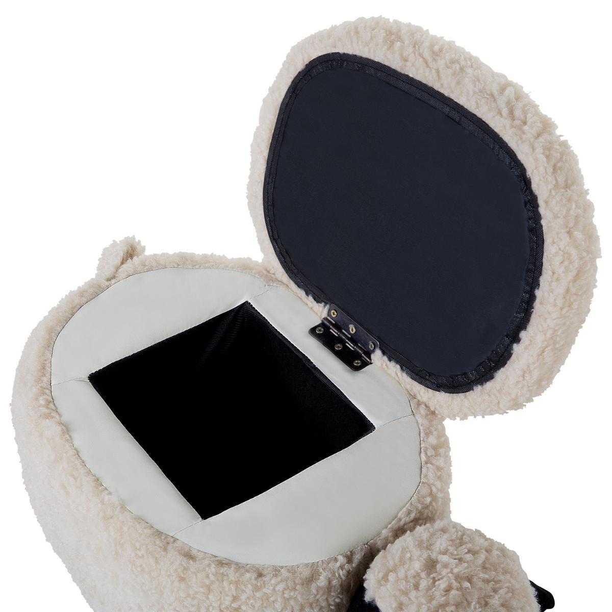 HOCKER Sheep 35/55/40 cm - Beige, Kunststoff/Textil (55/40/35cm) - Beliani