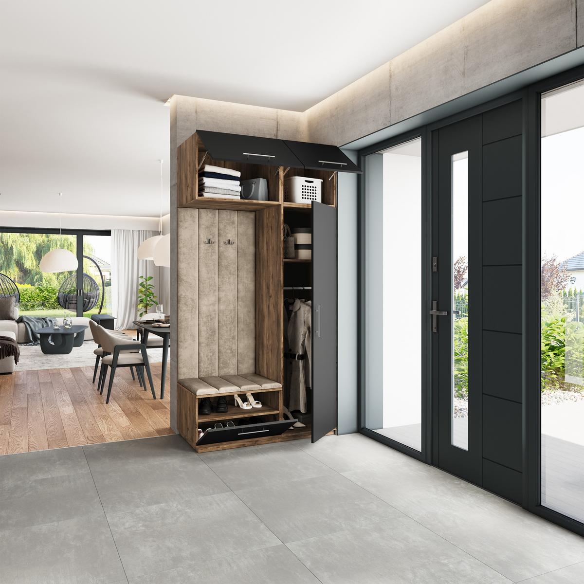 GARDEROBENSCHRANK REMA 120/240/60 cm Modern Eichefarben - Eichefarben/Beige, Holzwerkstoff (120/240/60cm) - MASSENO
