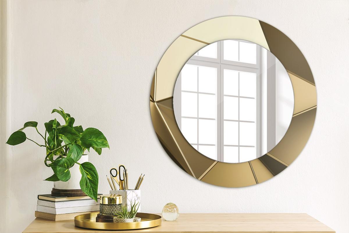 SPIEGEL Ø50 cm Rund mit Aufdruck - Beige, Glas (50/50/0.4cm) - TULUP