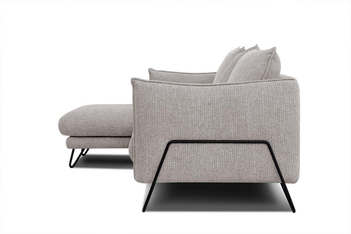 ECKSOFA HOSTEN 4-Sitzer, beige - Beige/Schwarz, Holzwerkstoff/Textil (158/269cm) - Wozimo