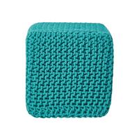 STRICK-POUF petrol-grün, Sitzwürfel 35/35/35 cm - Grün, Textil (35/35/35cm) - Homescapes