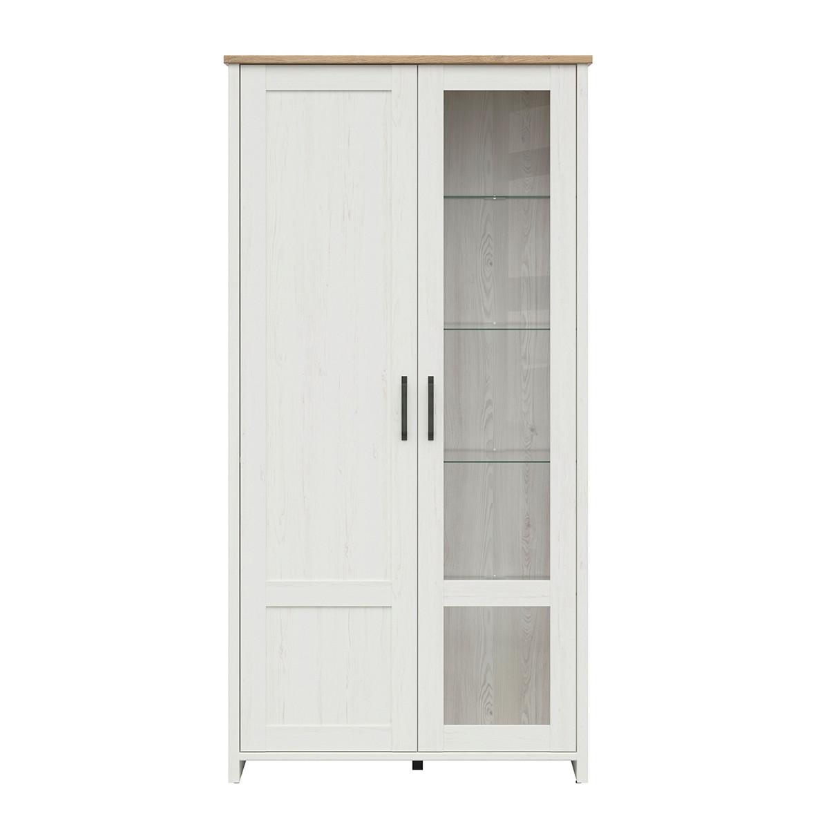 GESCHIRRSCHRANK Aksel Weiß und Holz - Weiß, Holzwerkstoff (102/201/43cm) - Petits-meubles