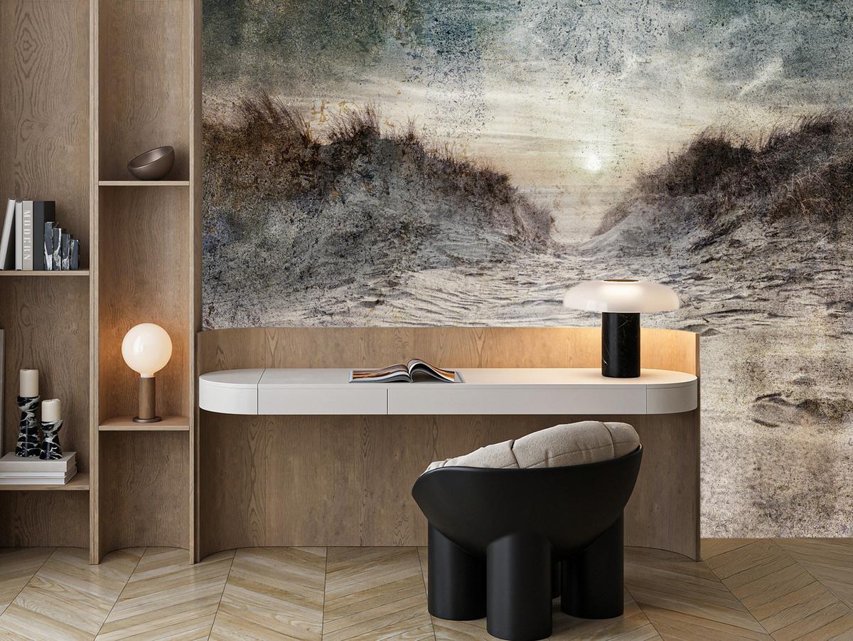FOTOTAPETE Abstrakter Strand Beton Abstraktion 150x105 - Beige/Braun, Papier (150/105cm) - Muralo