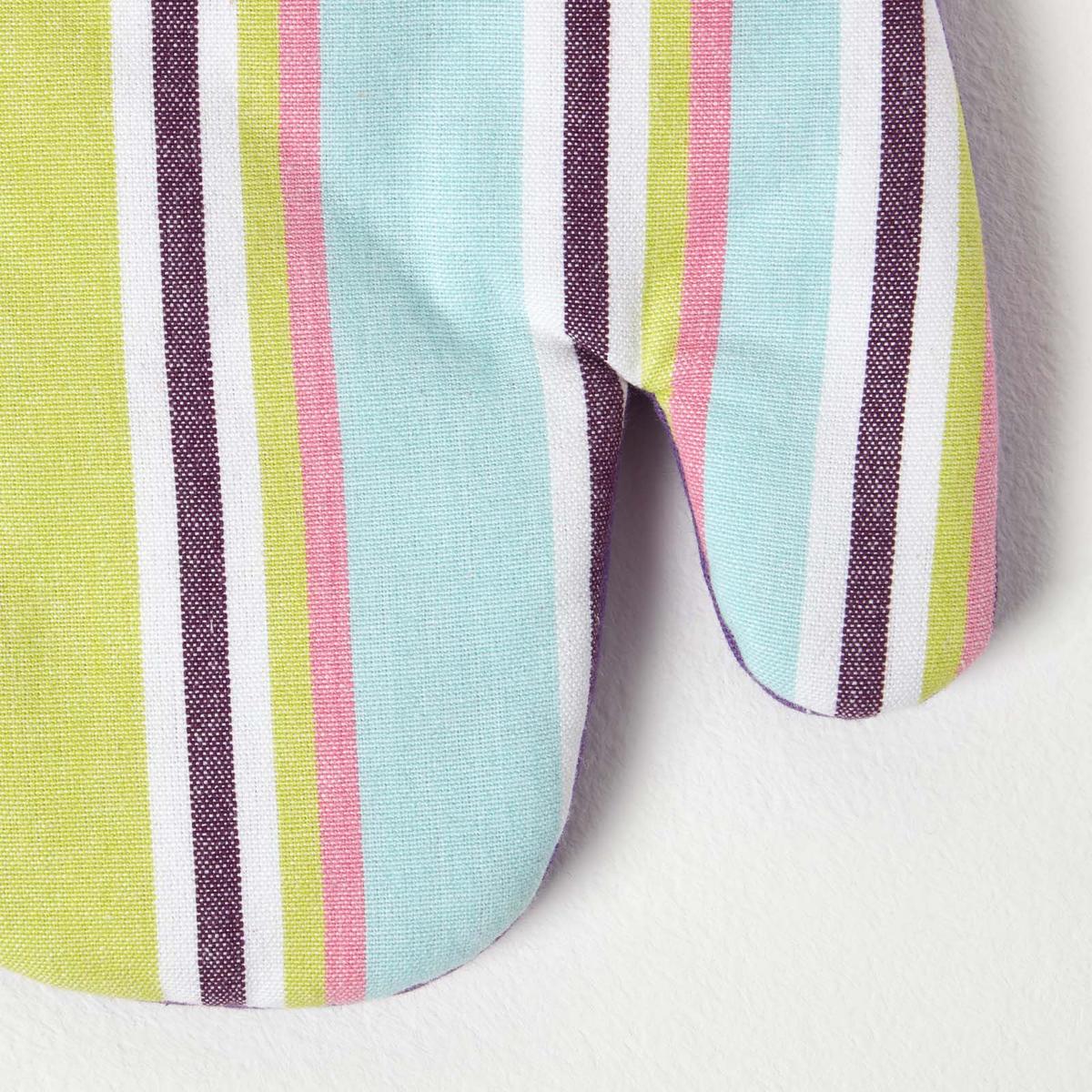 OFENHANDSCHUH Osaka bunt gestreift, Baumwolle wattiert - Multicolor, Textil (18/32cm) - Homescapes