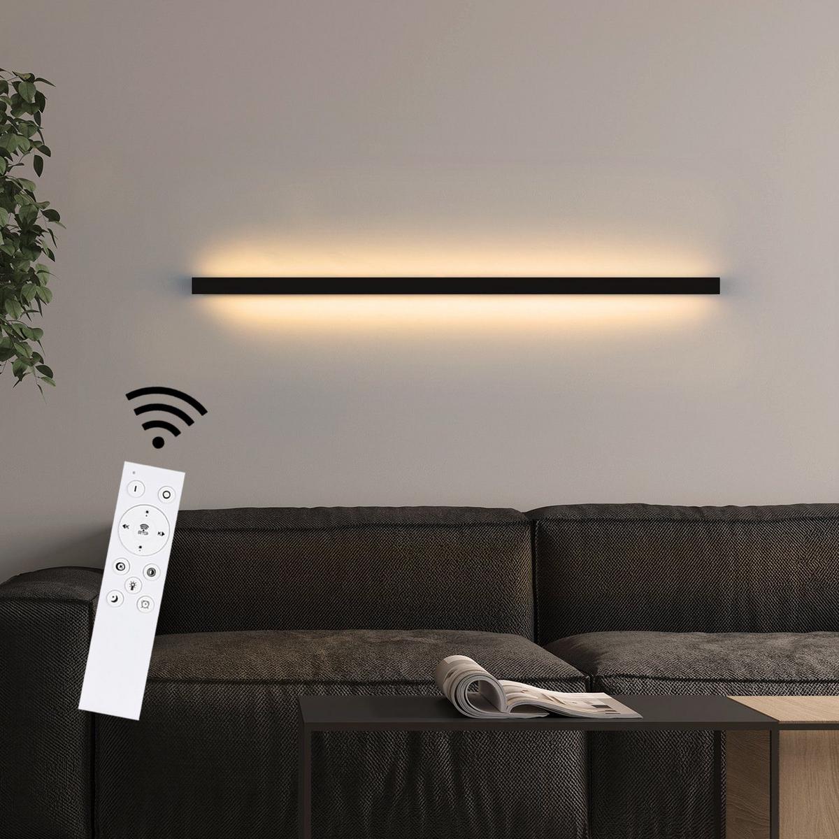 LED-WANDLEUCHTE Flash 2.5/4/100 cm - Schwarz, Metall (4/100/2.5cm) - ZMH