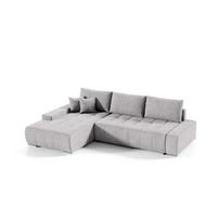 ECKSOFA Vogar In Aston - Silberfarben, Holzwerkstoff/Textil (265/185cm) - Fun Möbel