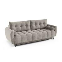 SCHLAFSOFA Malaga 3-Sitzer, Dunkelbeige - Greige/Schwarz, Textil (223/93/100cm) - Beautysofa